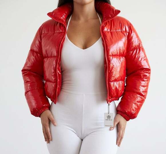 Ame Belle Jackets & Blazers - Ame Belle Women's Short Shiny Cropped Puffer Jacket